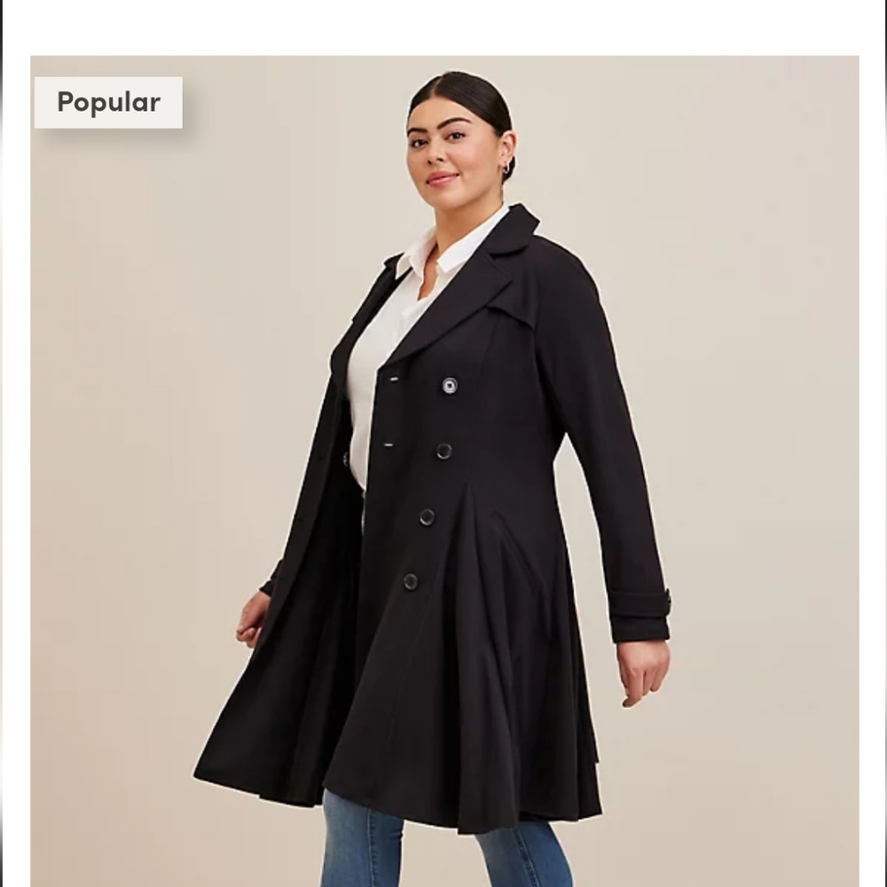 Torrid Brushed Pointe Trench Coat